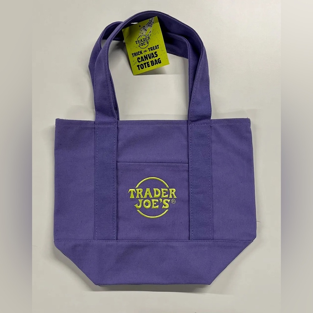 Limited Edition Trader Joe's Purple Canvas Tote Bag